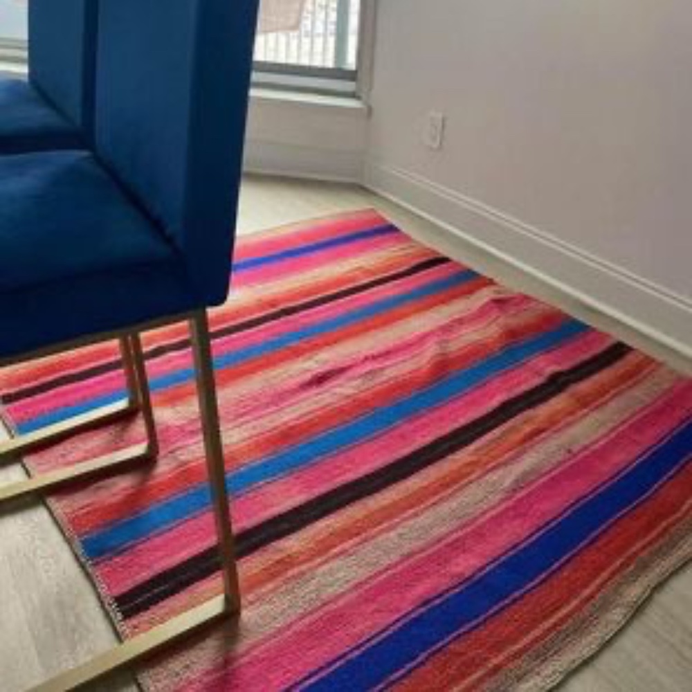 Area Rug Handmade Multicolor